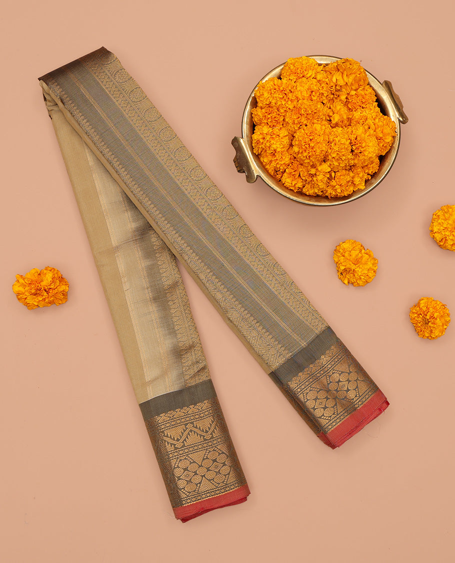 Light Sandal Gadwal Silk Mix Saree