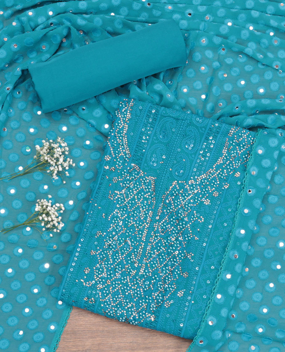 Blue Georgette Material Chudidar Set