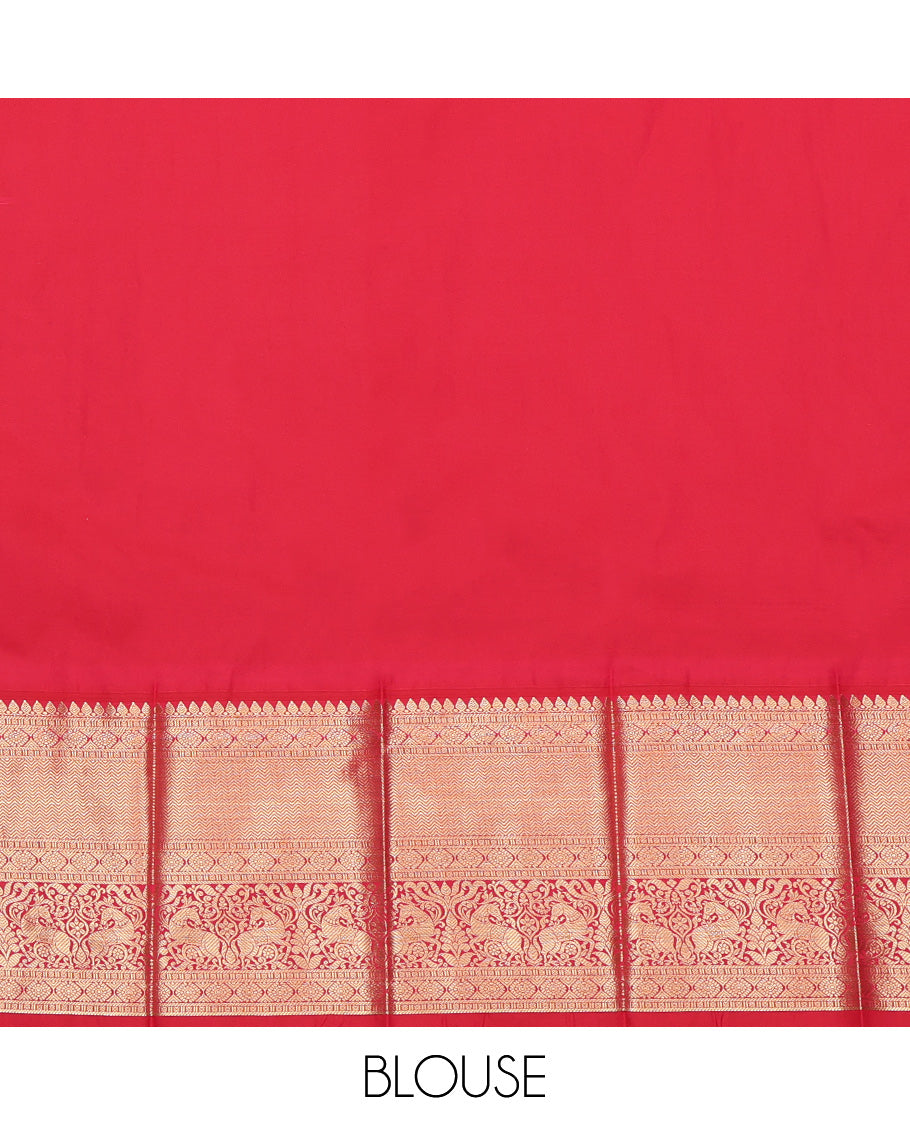 Green Bird Buttas Budget Silk Saree