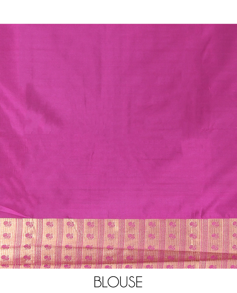 Blue Budget Zari Checks Silk Saree