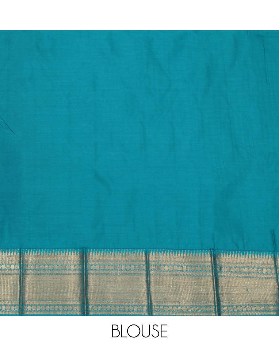 Brown Budget Silk Saree, Decorated with Zari Buttas, a Contrast Traditional Zari Border, Grand Pallu, and a Contrast Blouse