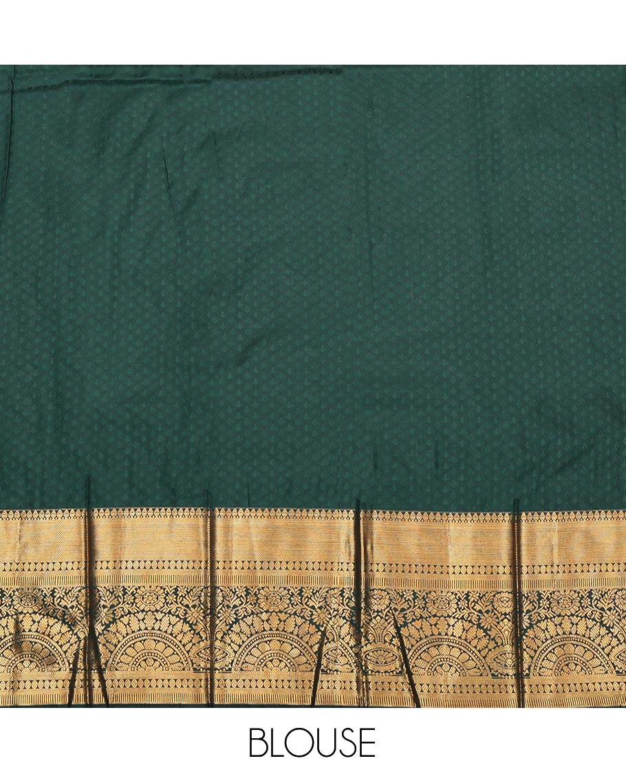 Pink Budget Silk Saree, Enthralled with Jacquard Design, Complemented by Contrast Traditional Zari Border, Intricate Pallu, and Contrast Blouse