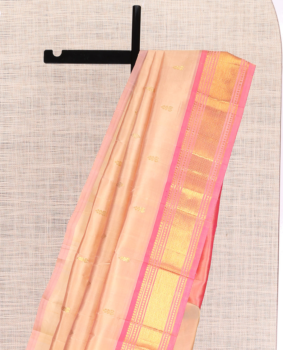 Peach Woven Kanchipuram Silk Saree