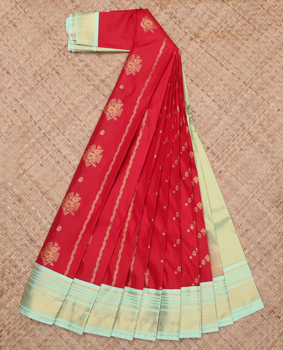 Red Zari Design Budget Silk Saree