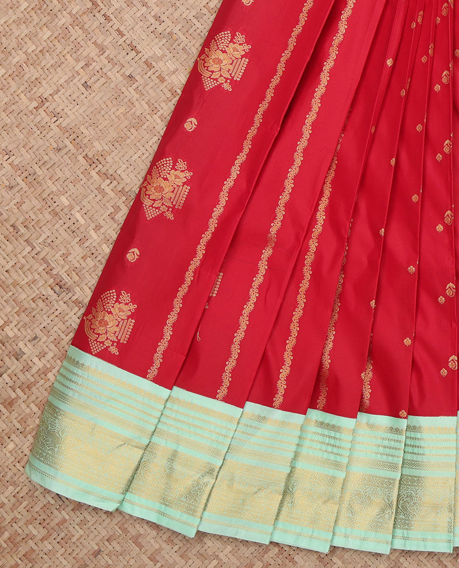 Red Zari Design Budget Silk Saree