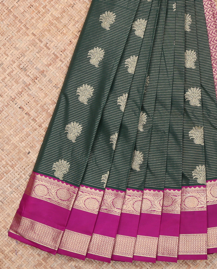 Green Floral Design Budget Silk Saree