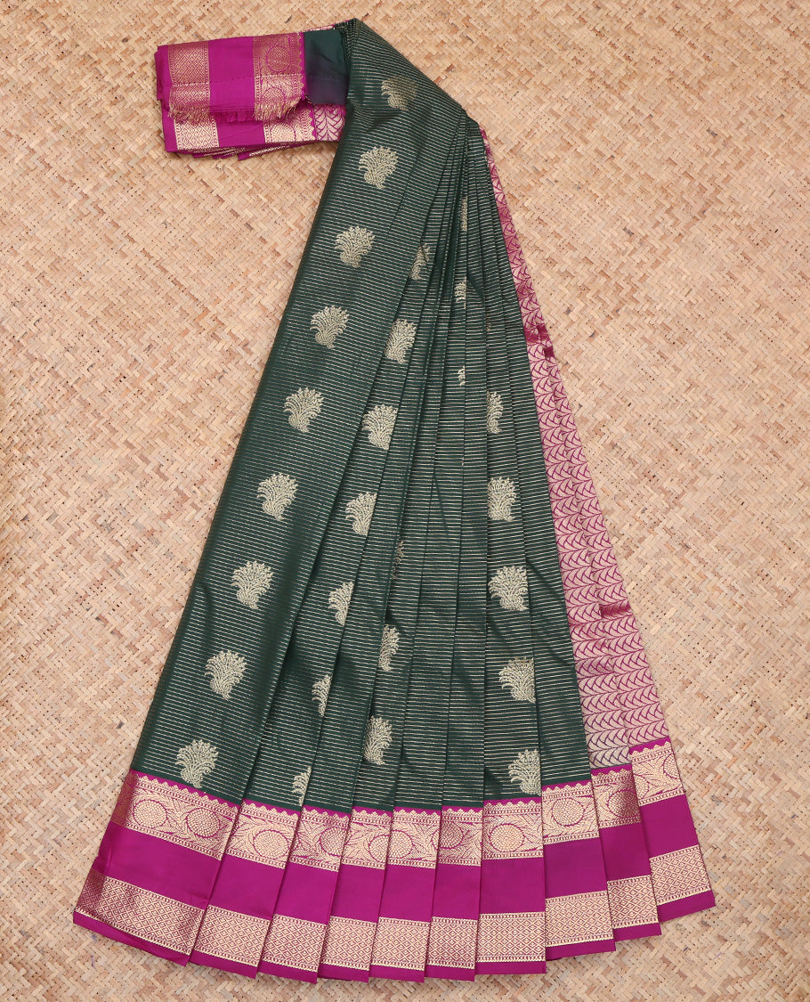 Green Floral Design Budget Silk Saree