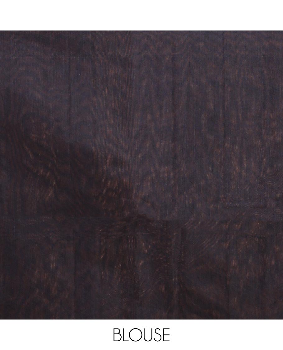 Borderless fawn brown zari buttas semi-silk cotton saree, contrast intricately designed pallu