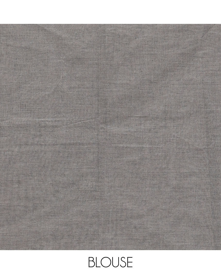 Borderless grey bird motifs Coimbatore cotton saree, pallu steeped with bird motifs