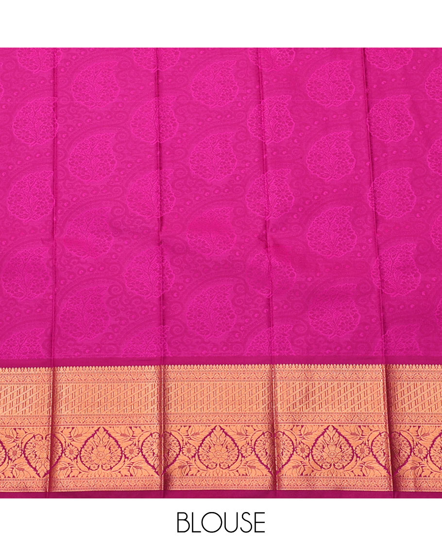 Purple Budget Silk Saree, Enthralled with Jacquard Design, Highlighted by Traditional Zari Border, Grand Pallu, and a Contrast Blouse