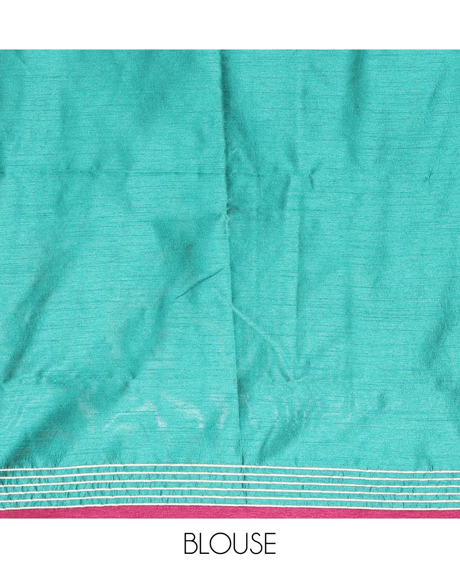 Borderless Purple Semi-Raw Silk Saree Featuring Elegant Vertical Sequin Stripes Running Across the Body, Complemented by a Contrast Thread-Work Pallu and Paired with a Contrast Blouse