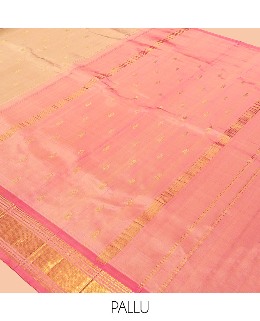 Peach Woven Kanchipuram Silk Saree