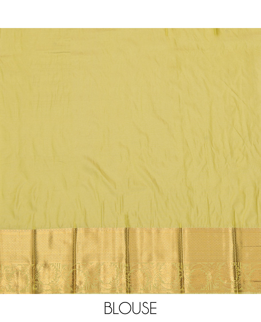 Royal Blue Budget Silk Saree, Woven with Zari Buttas, Contrast Traditional Zari Border, Jaal Pallu, and a Contrast Blouse