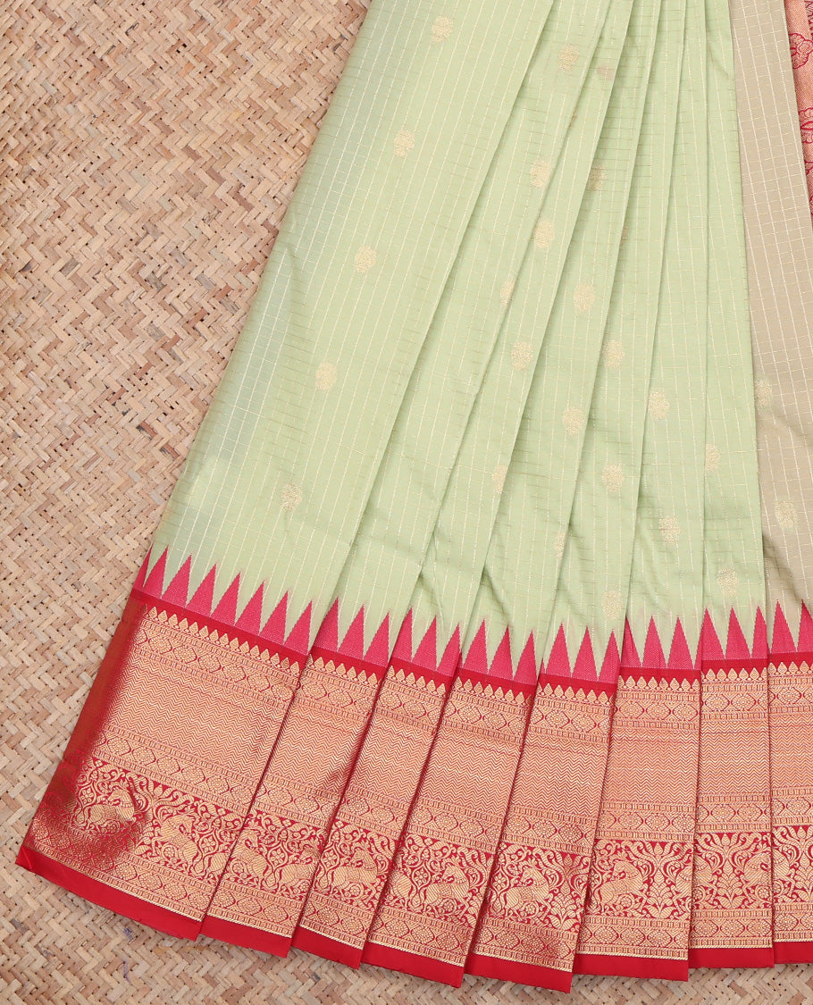Pista Green Thread Budget Silk Saree