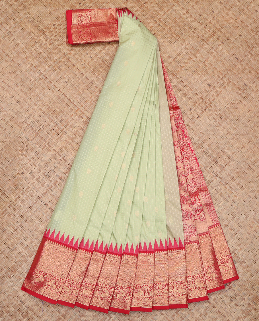 Pista Green Thread Budget Silk Saree