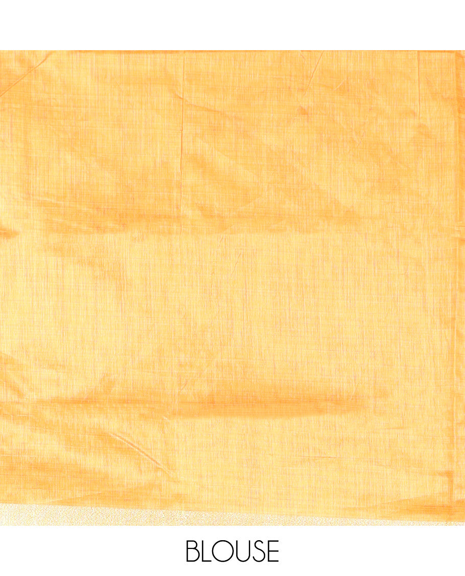 Dark pink rose floral embroidered chirala cotton saree, plain border, and contrast printed pallu