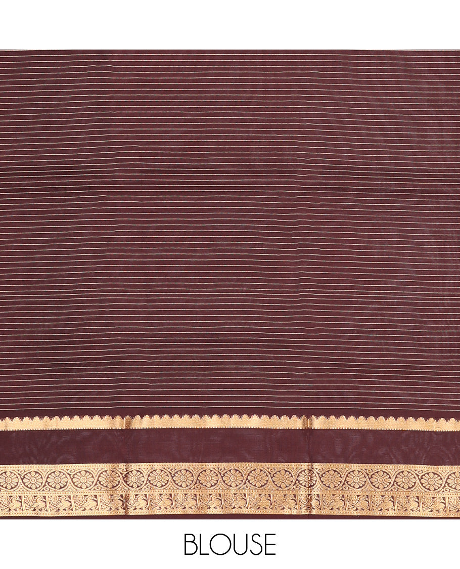 Orange Mayuri Lite Silk Mix Saree