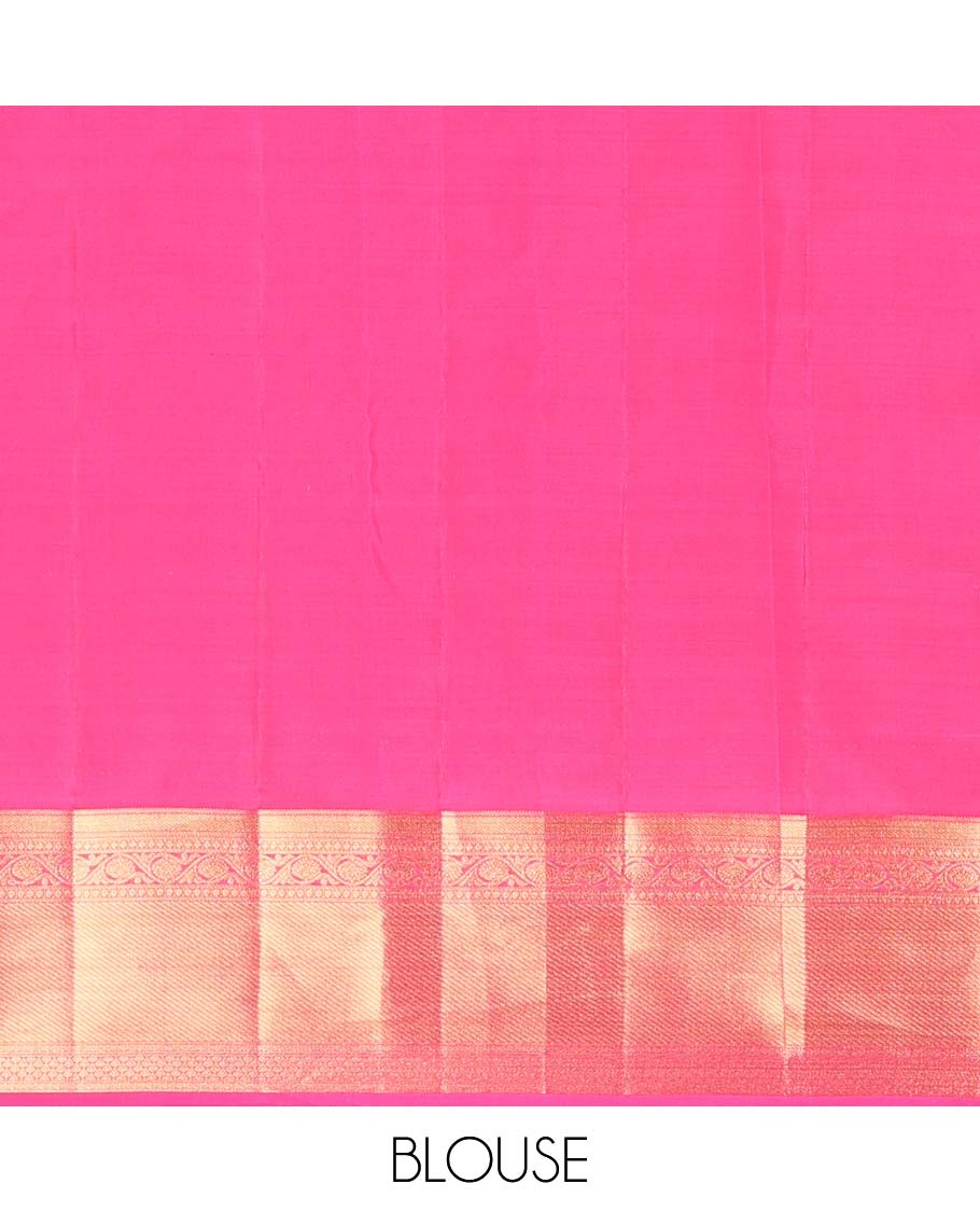 Pink zari buttas Vasundhara silk mix saree, traditional zari border, and manga steeped pallu