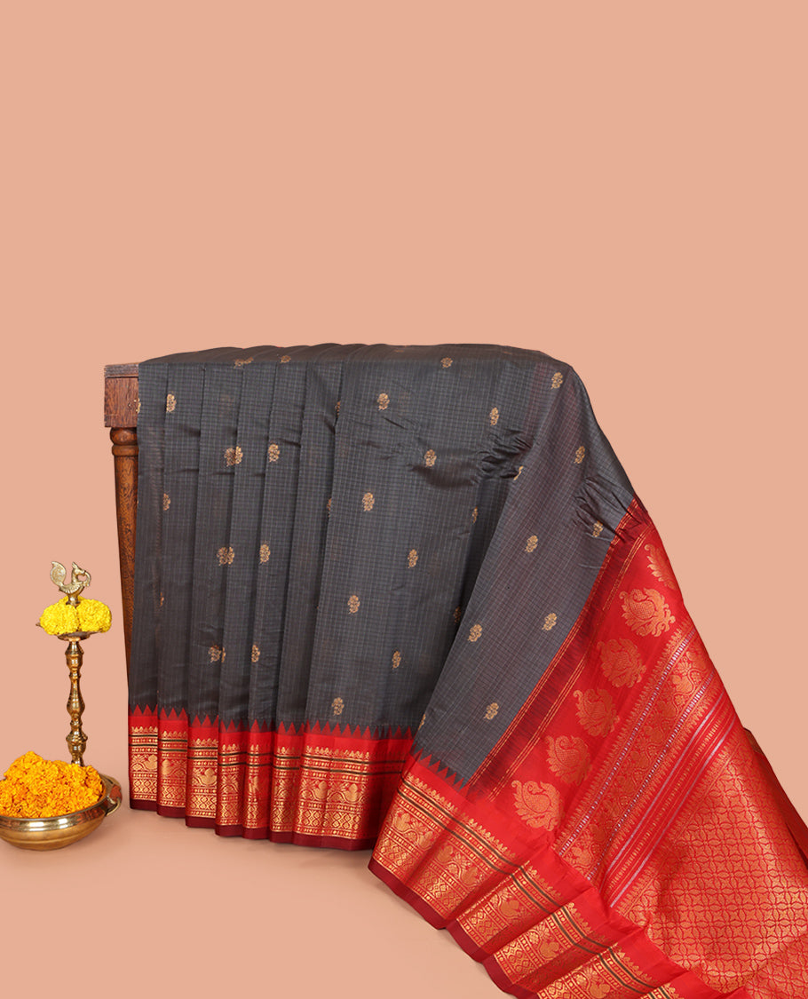 Grey Gadwal Silk Mix Saree