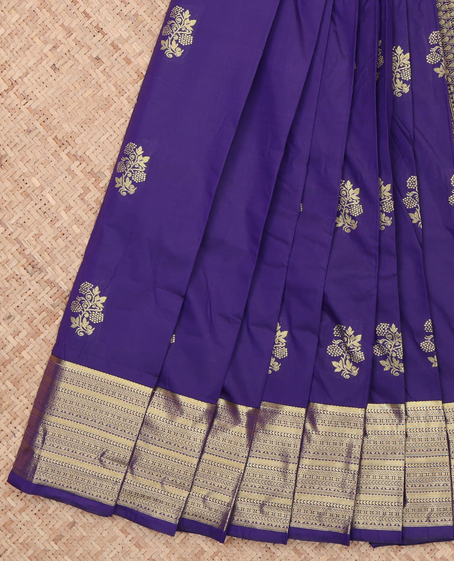 Violet Zari Butta Budget Silk Saree