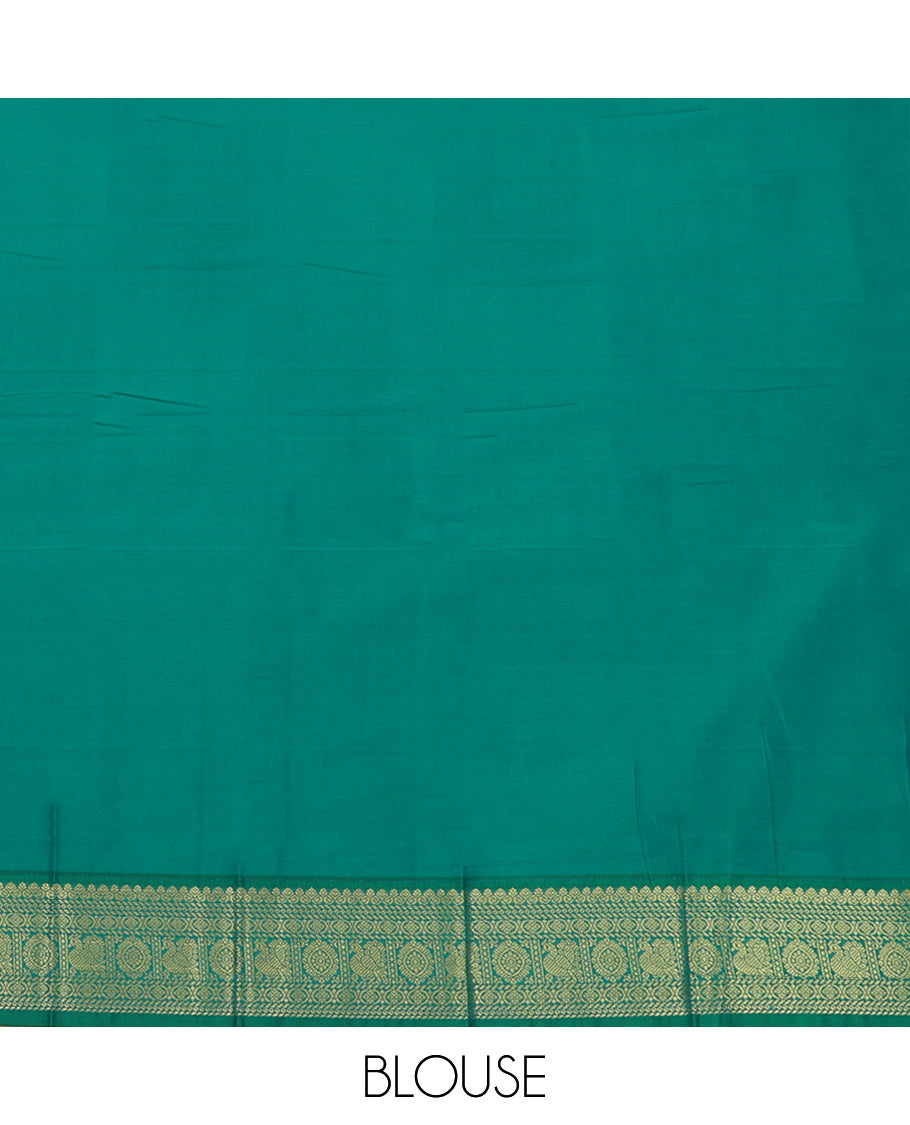 Pink Budget Silk Saree Sparsely Sparkled with Zari Designs, Highlighted with a Contrast Traditional Zari Design Border, Pallu of Paisleys, and Paired with a Contrast Blouse