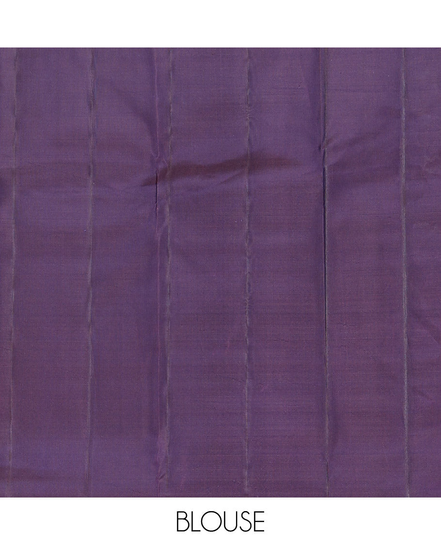 Blue Vasundhara Silk Saree Prettified with Zari Buttas, Highlighted by a Zari Border, a Zari-Woven Grandly Woven Pallu Decked Up with Intricate Mughal Designs, and Paired with a Matching Blouse