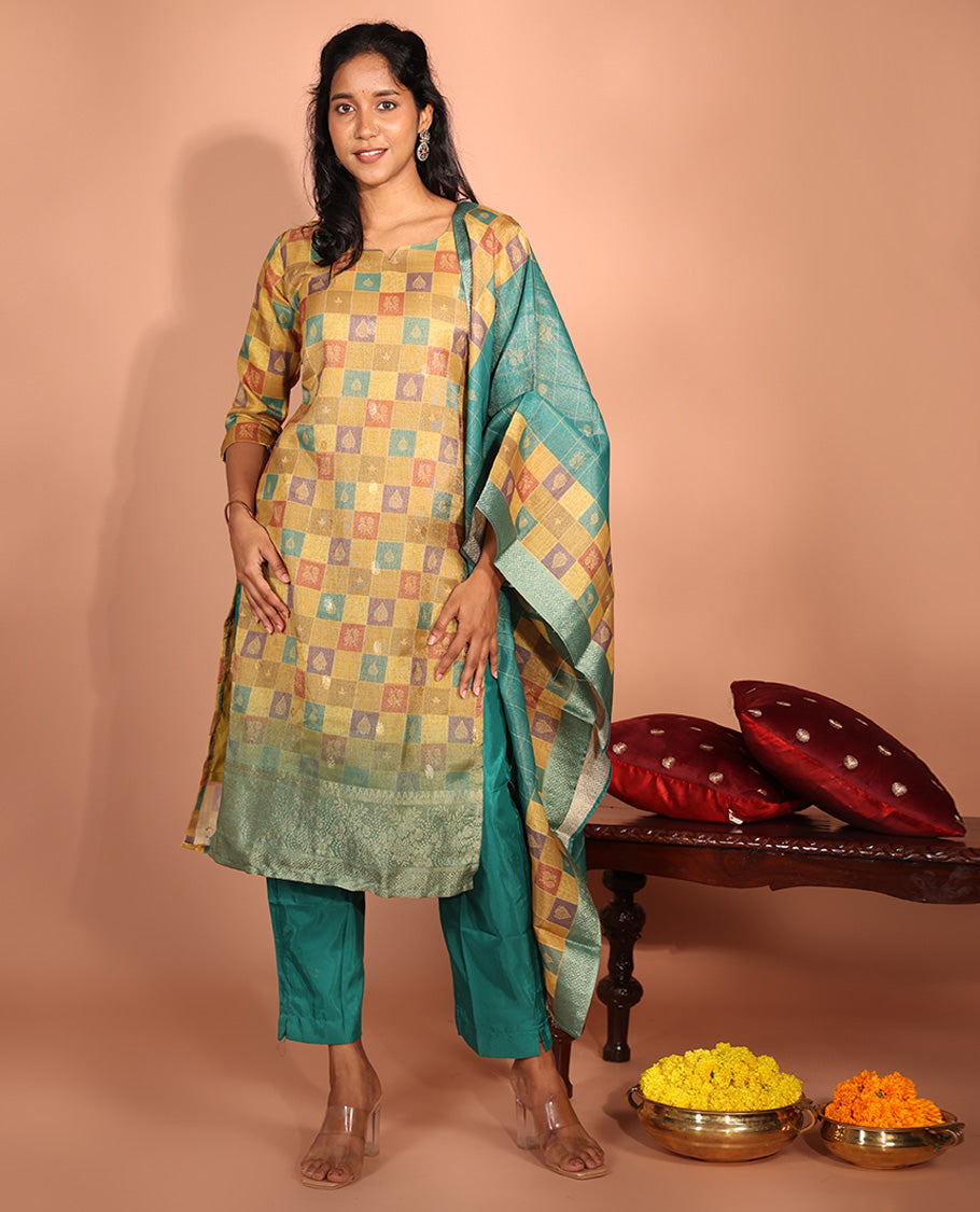 Multi-Color Kancheevaram Readymade Suit