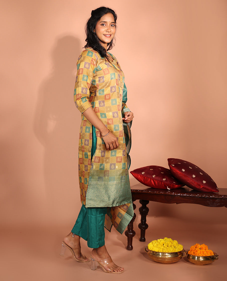 Multi-Color Kancheevaram Readymade Suit