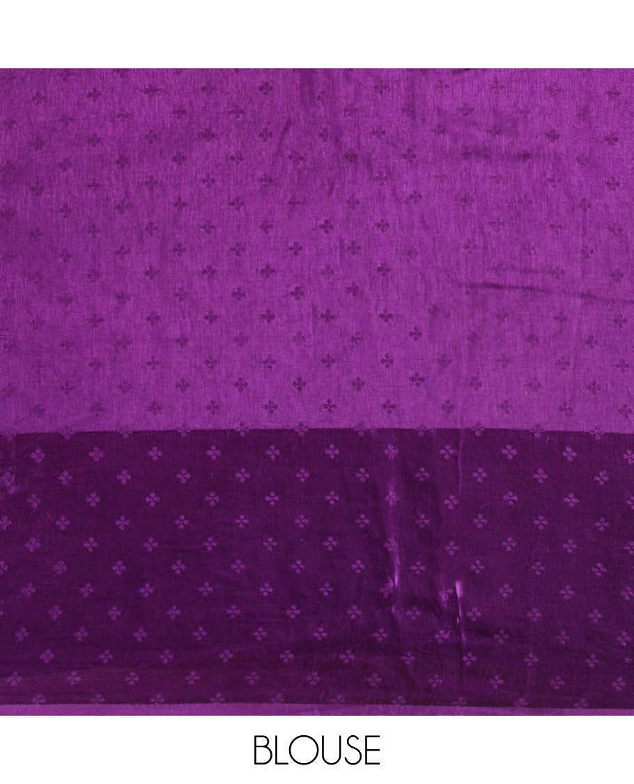 Purple patola style zari butta dola silk saree with patola zari design border & rich pallu along with plain blouse