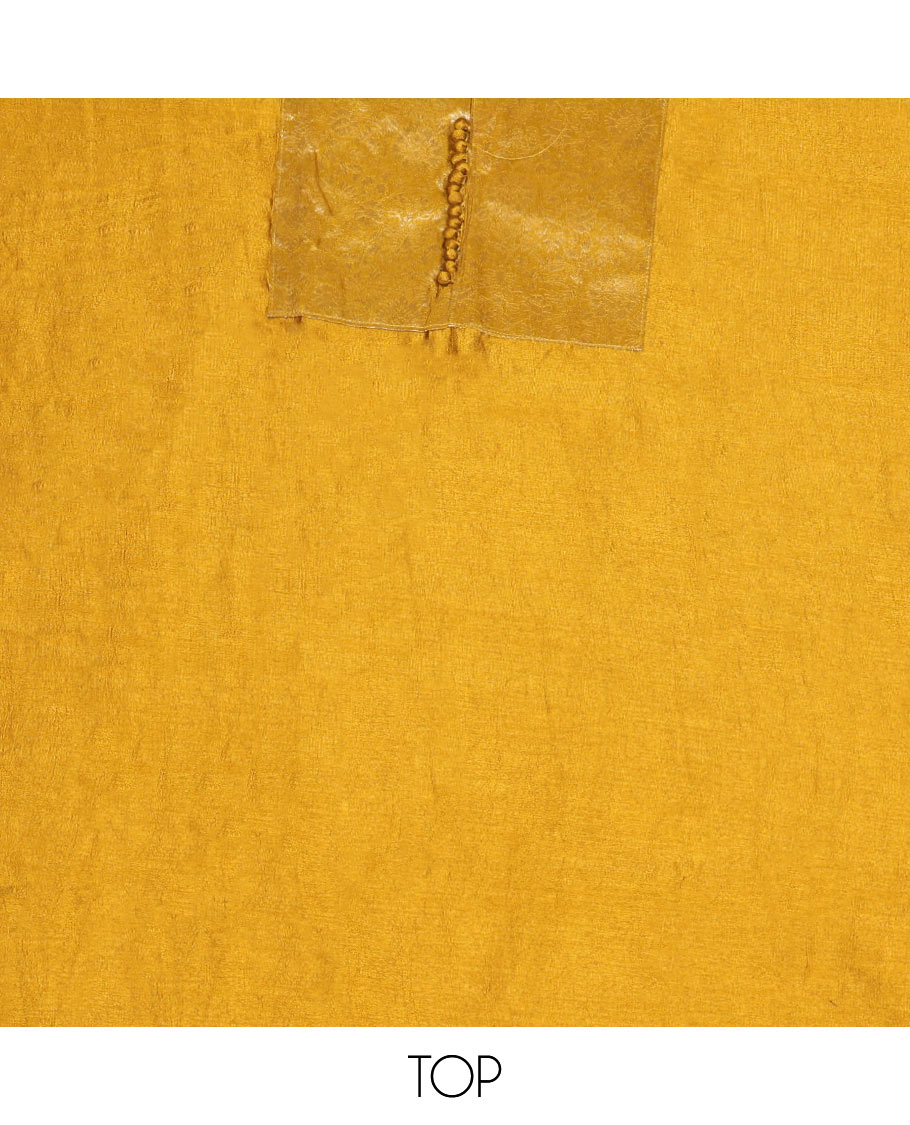 Mustard Jacquard Vichitra Silk Material Chudidar Set