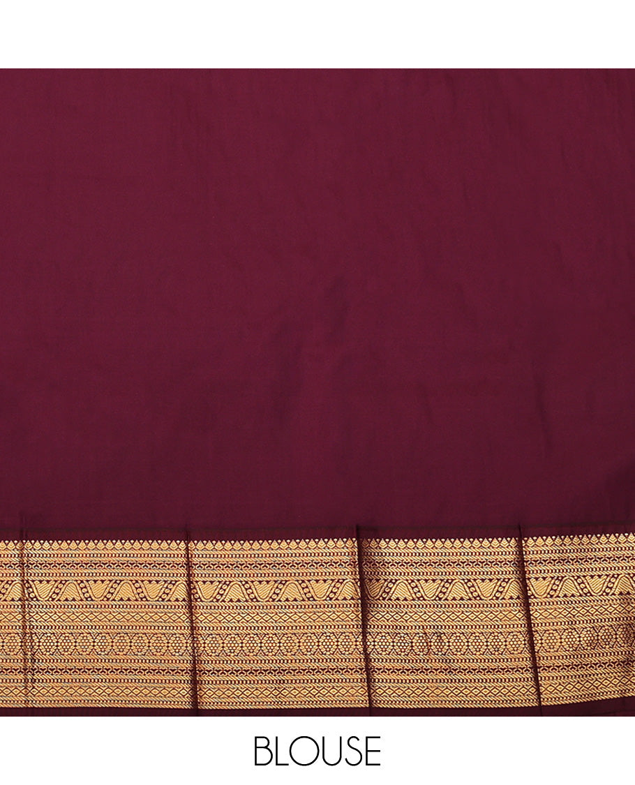 Pink Budget Silk Saree, Elegantly Highlighted with Zari Buttas and Stripes, Complemented by a Contrast Traditional Zari Design Border, Grand Jaal Pallu, and Paired with a Contrast Blouse
