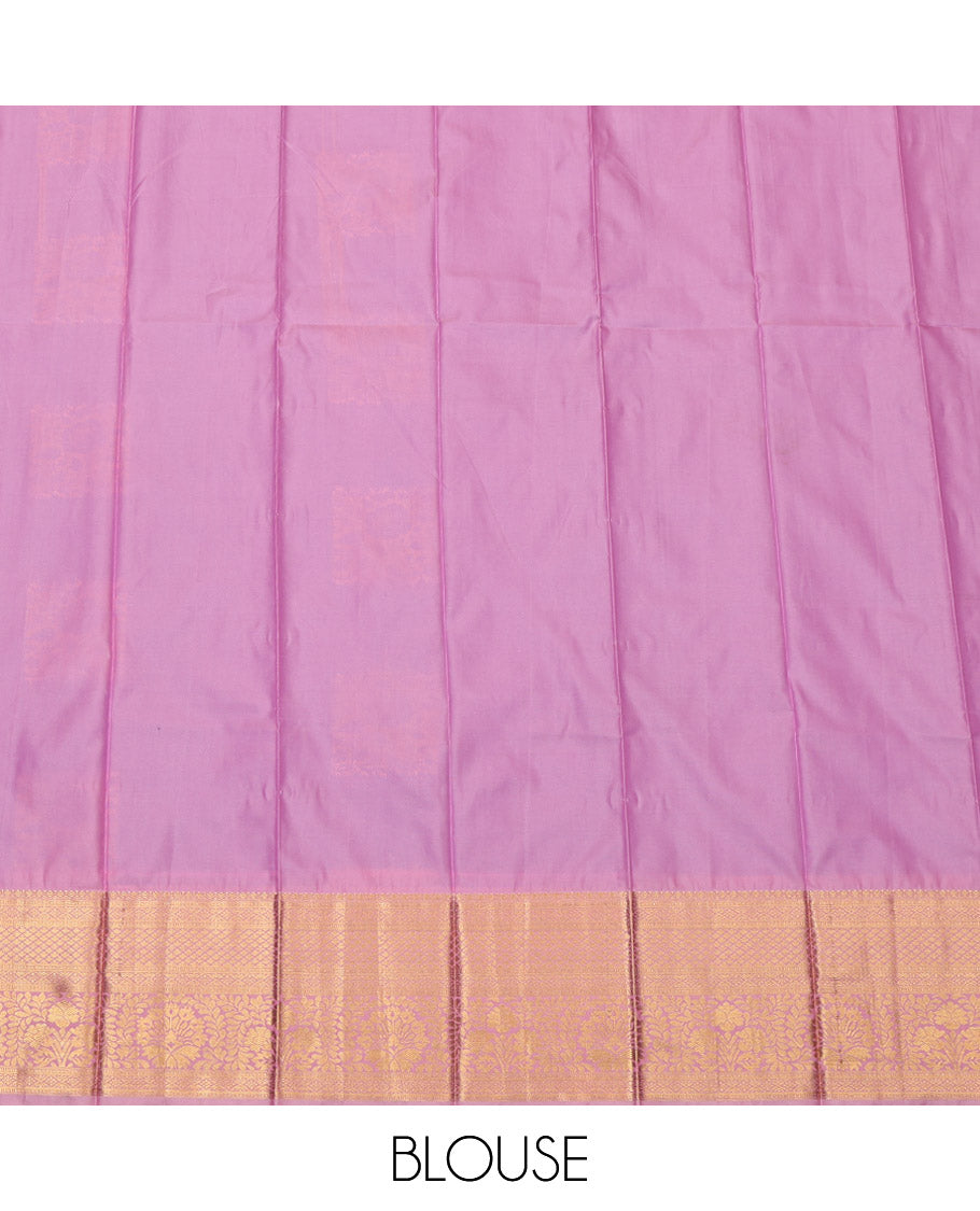 Royal Blue Budget Silk Saree, Accentuated with Zari Buttas, Complemented by a Contrast Traditional Border, Jaal Pallu, and a Contrast Blouse