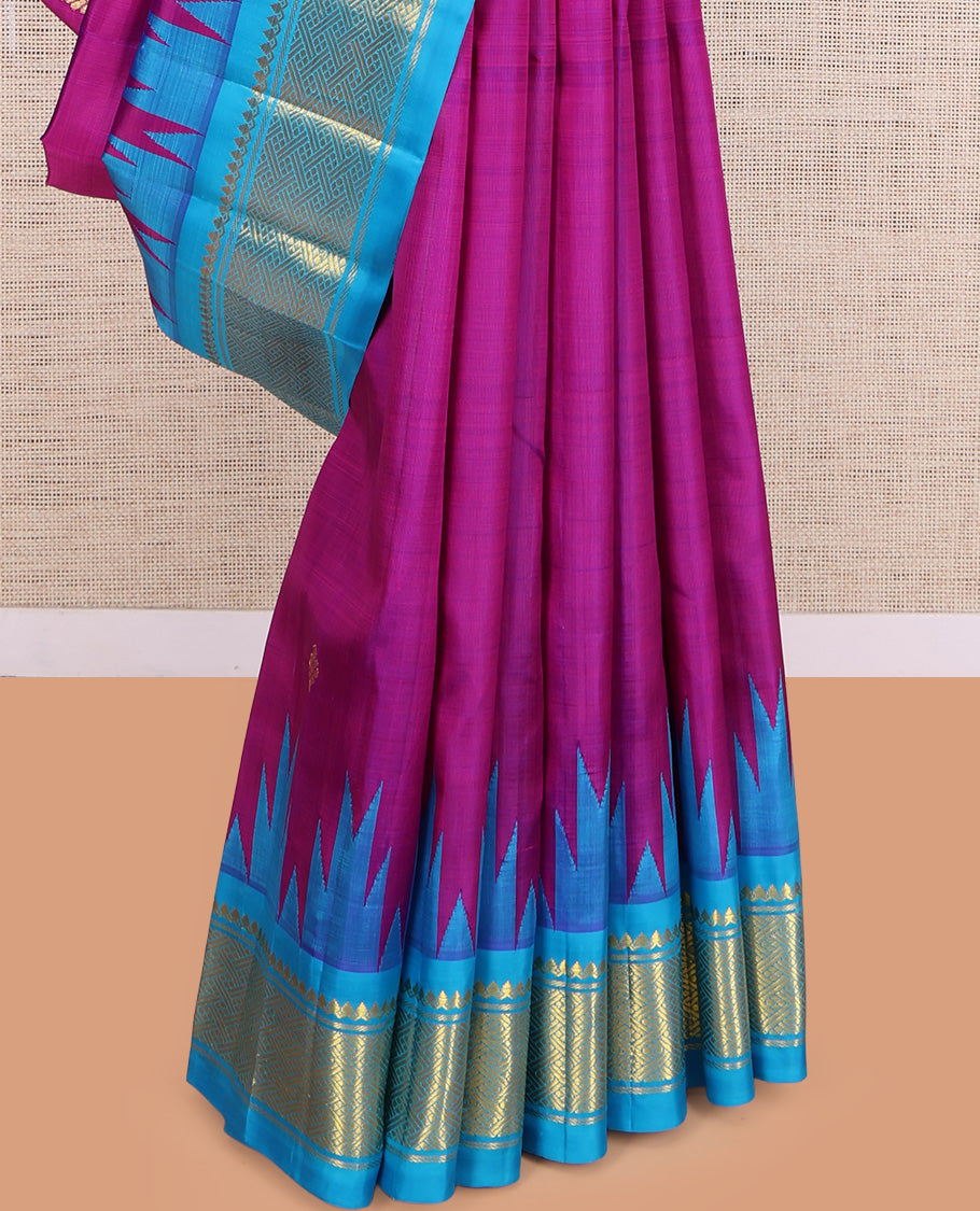 Purple Zari Butta Kanchipuram Silk Saree