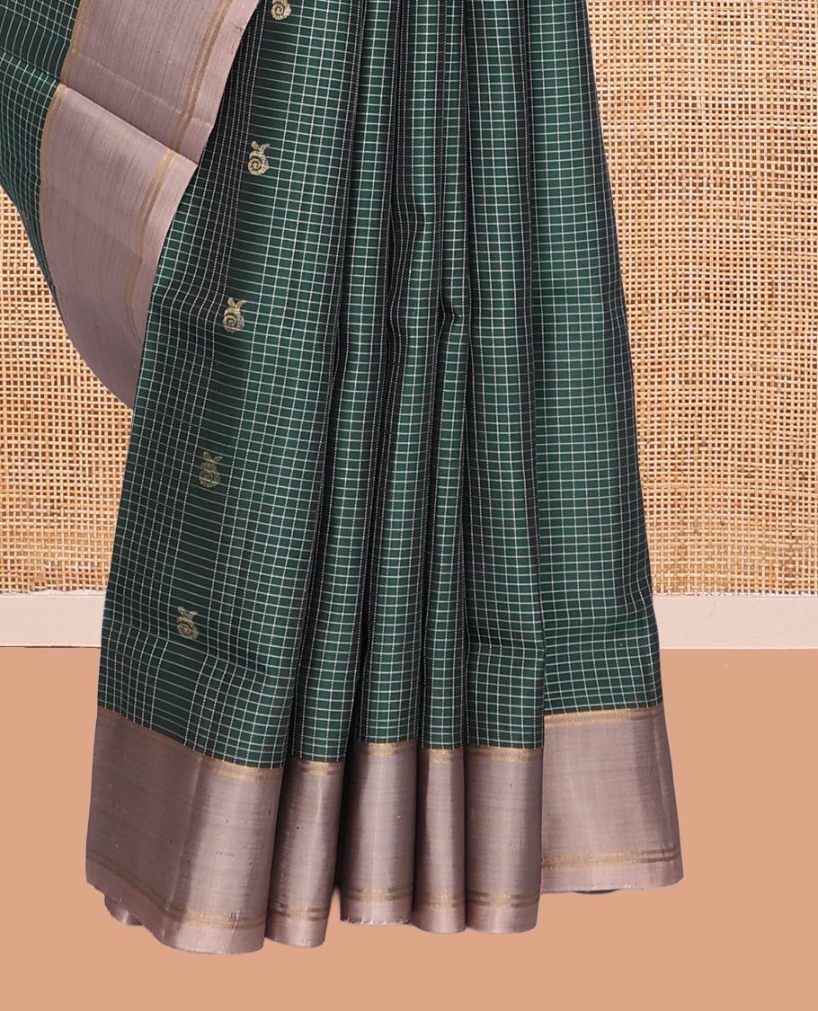 Green Mayuri Lite Silk Mix Saree