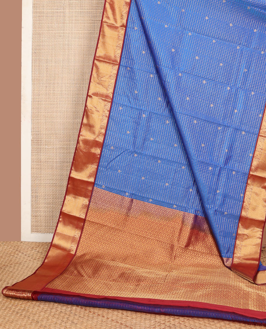 Blue zari design vasundhara silk mix saree, contrast border of kili,kodi visiry & kathir designs & jaal design pallu