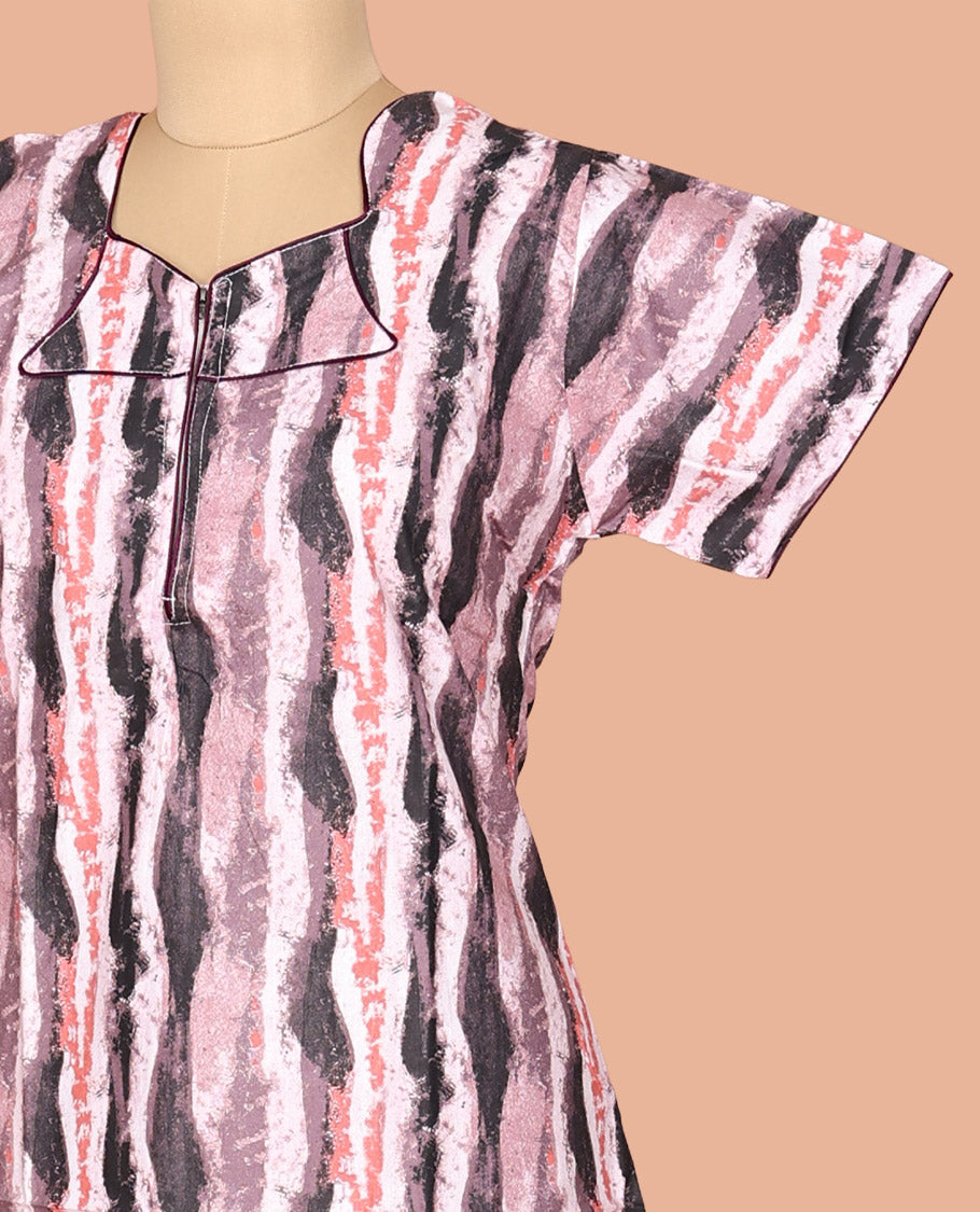 Multi-Color Cotton-Blended Nighty
