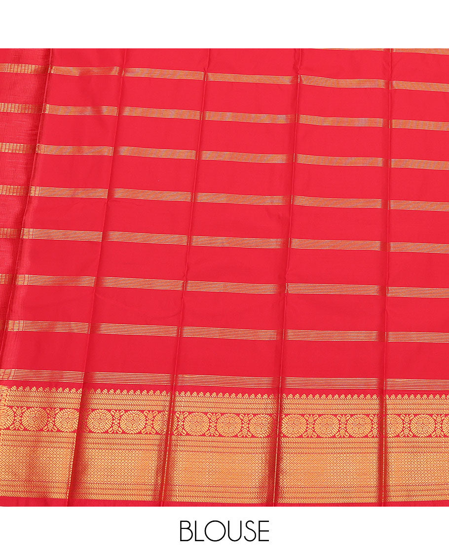 Black Budget Silk Saree, Decorated with Zari Butta Enclosed Checks on Its Body, Complemented by a Contrast Traditional Zari Design Border, Grand Jaal Pallu, and Paired with a Contrast Blouse