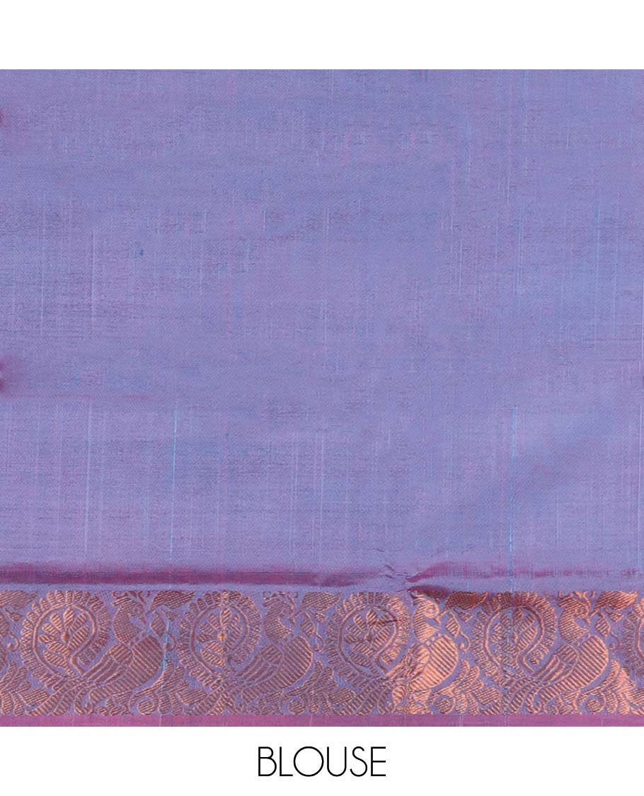 Green floral motifs banana pith saree with contrast zari border & striped , floral motifs pallu