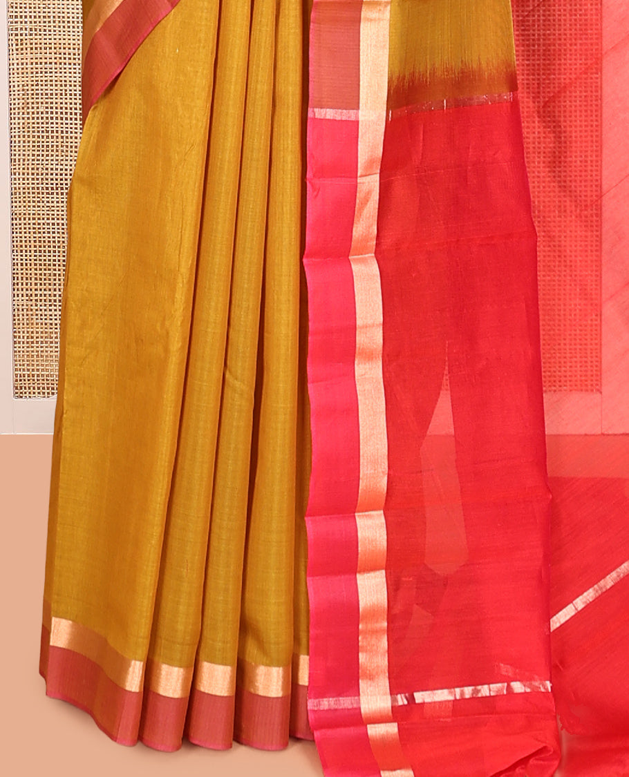 Green Plain Silk Cotton Saree