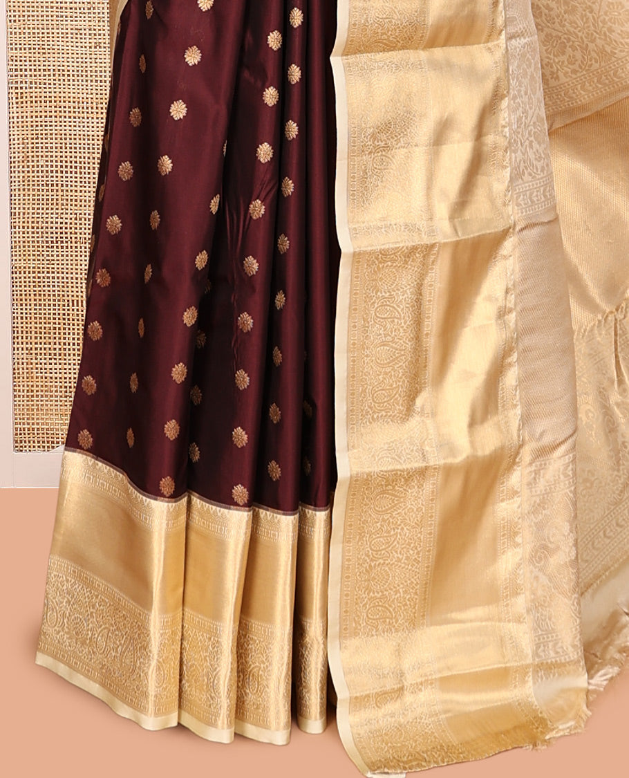 Maroon Zari Buttas Gift Saree