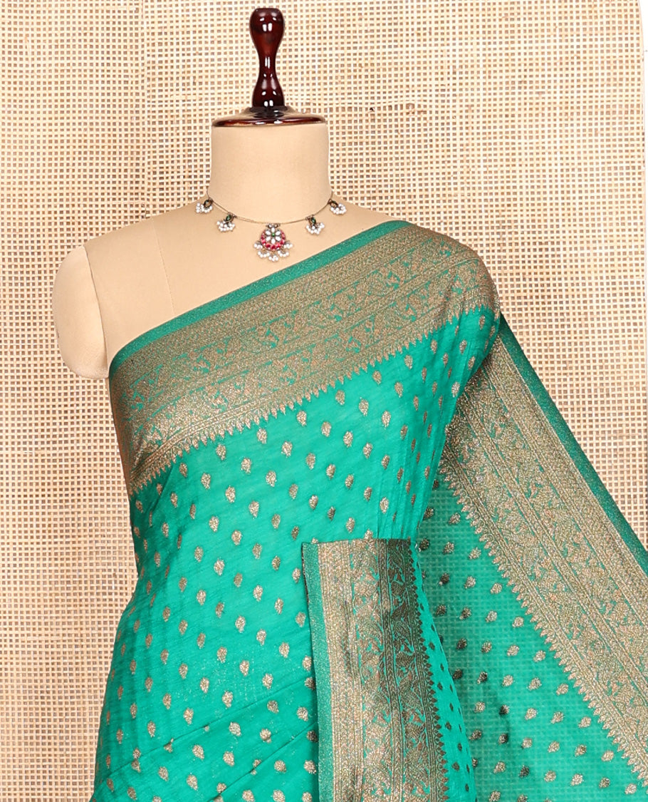 Green Fancy Crepe Saree