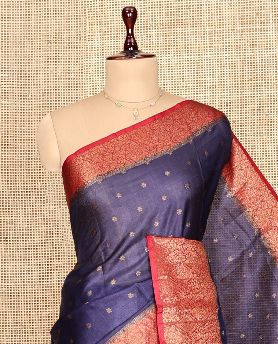 Blue Fancy Tussar Saree