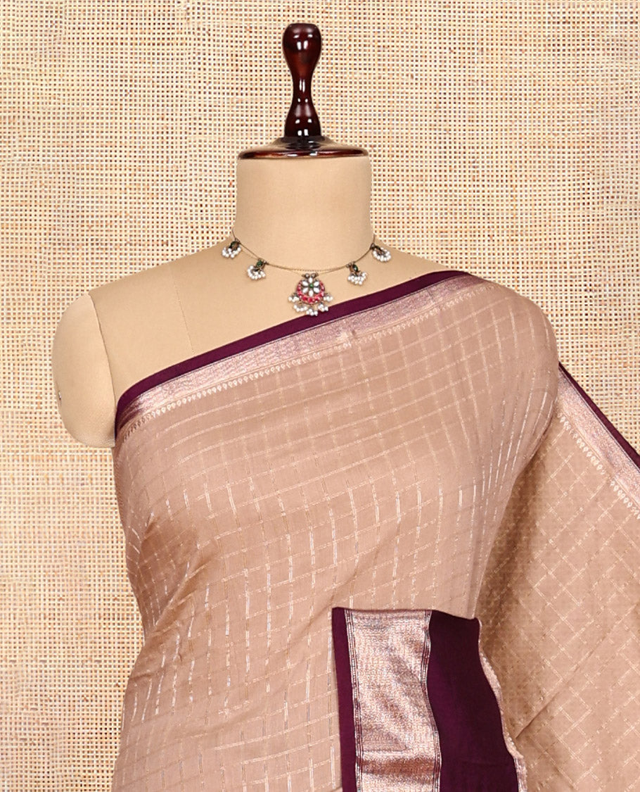 Fawn Color Assam Silk Sare