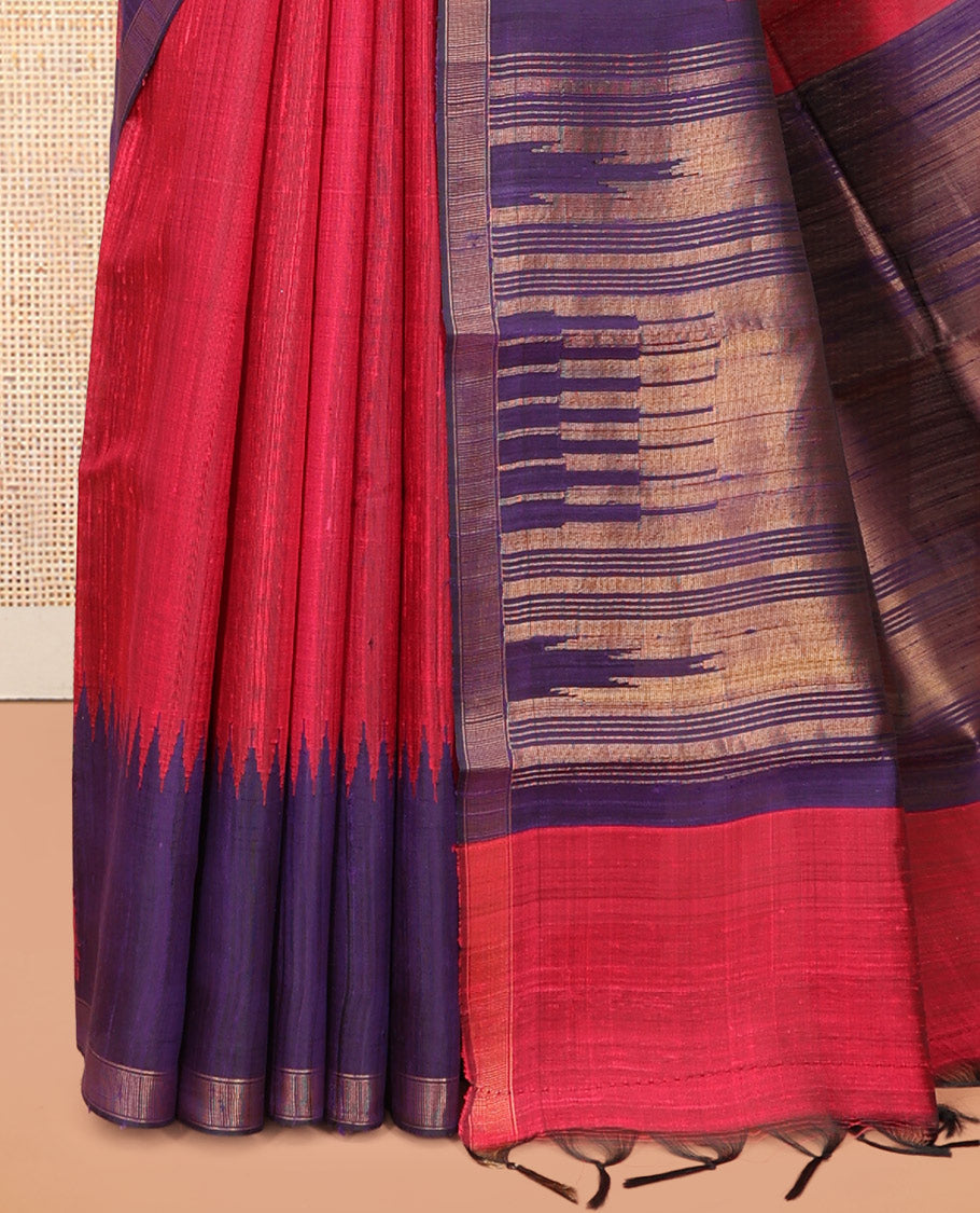 Red Dupion Saree