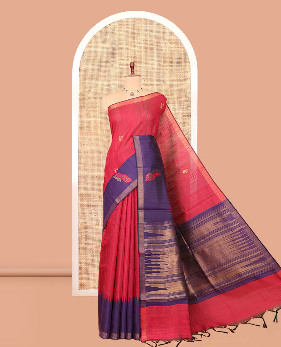 Red Dupion Saree