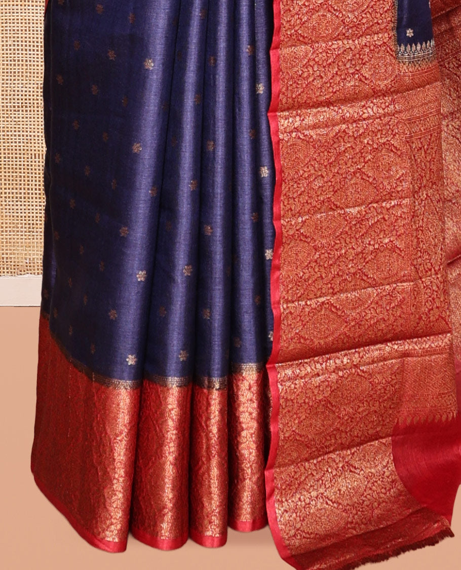 Blue Fancy Tussar Saree