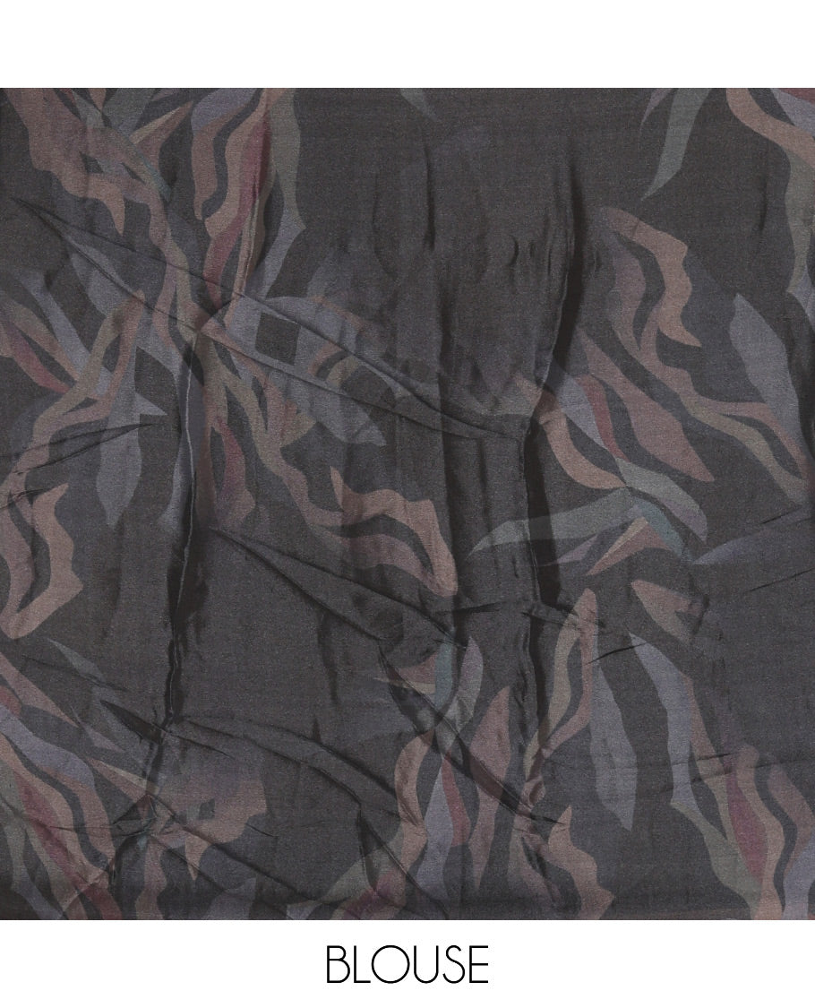 Borderless Black Crepe Saree