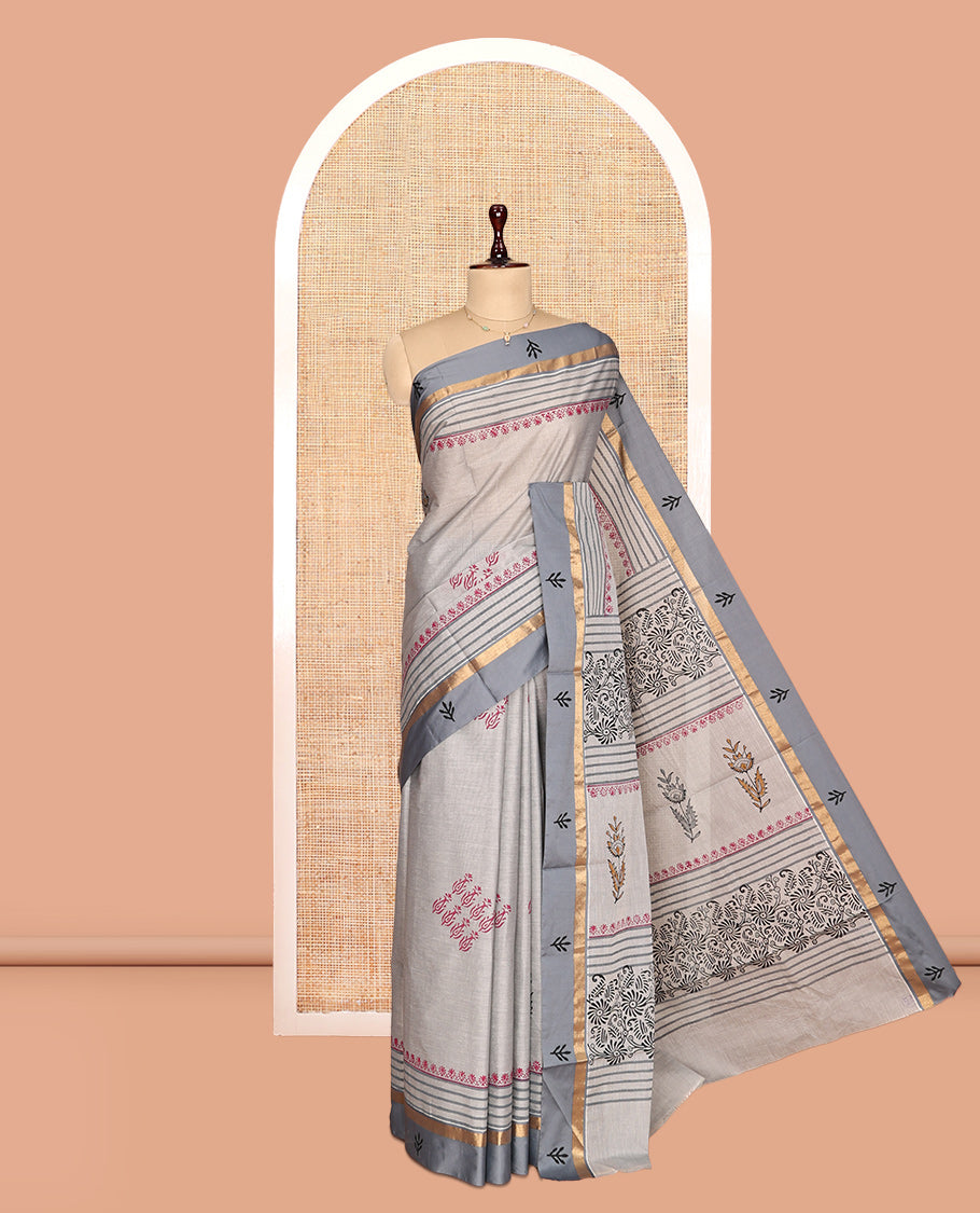 Grey Chirala Cotton Saree