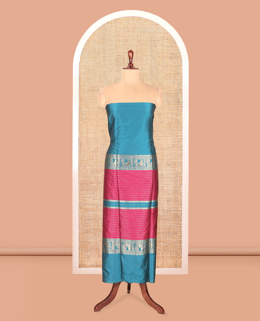 Rama Blue Semi-Silk Material Chudidar Set