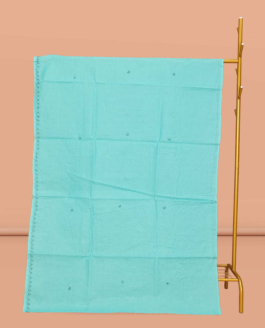 Turquoise Lucknowi Chikankari Saree